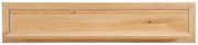 Houten wandplank in vooraanzicht met natuurlijke houtnerf.