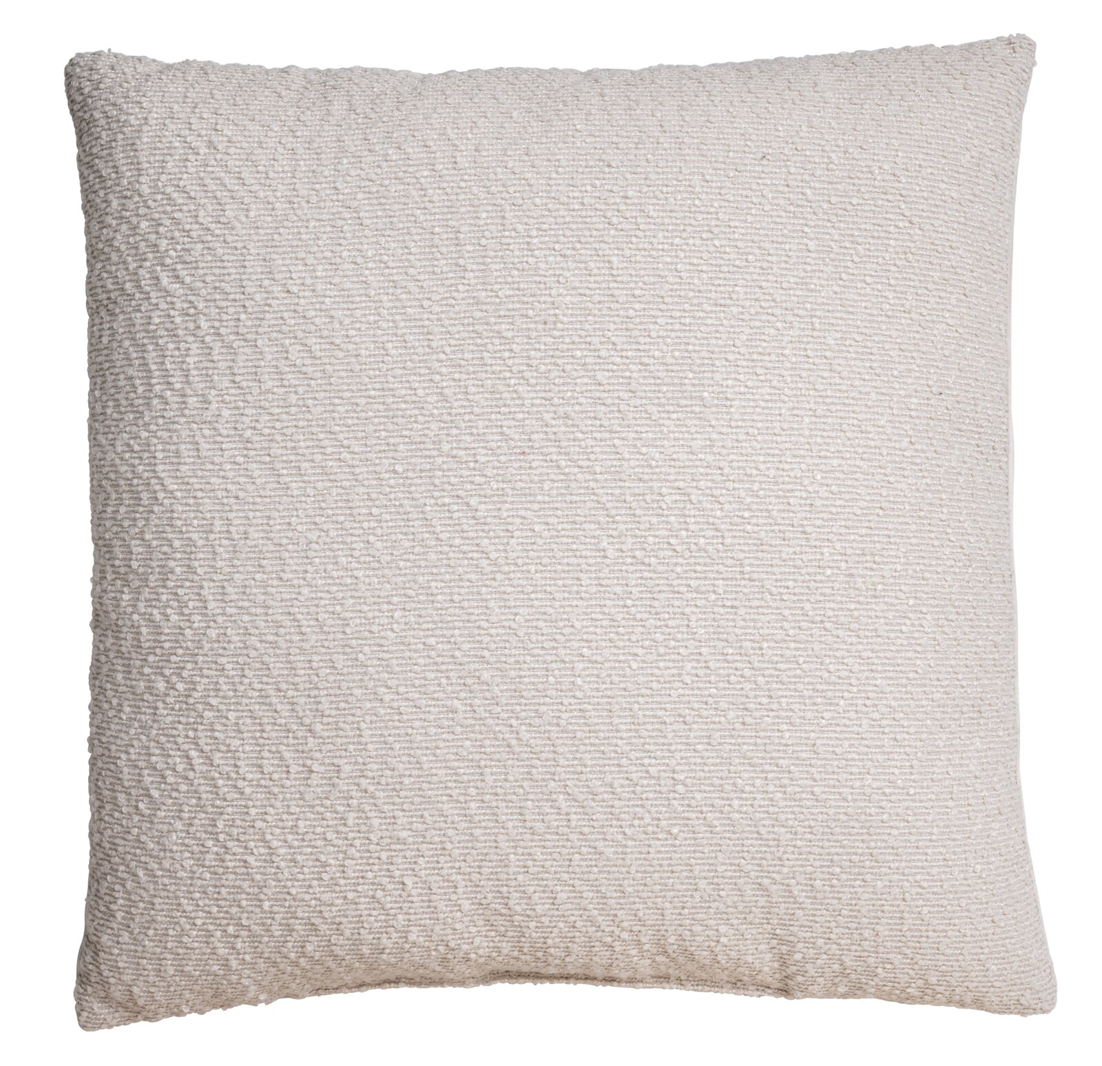 Linneweber Kussen BOUCLE SOLID Beige kussen van 45 x 45 cm in close-up, vooraanzicht