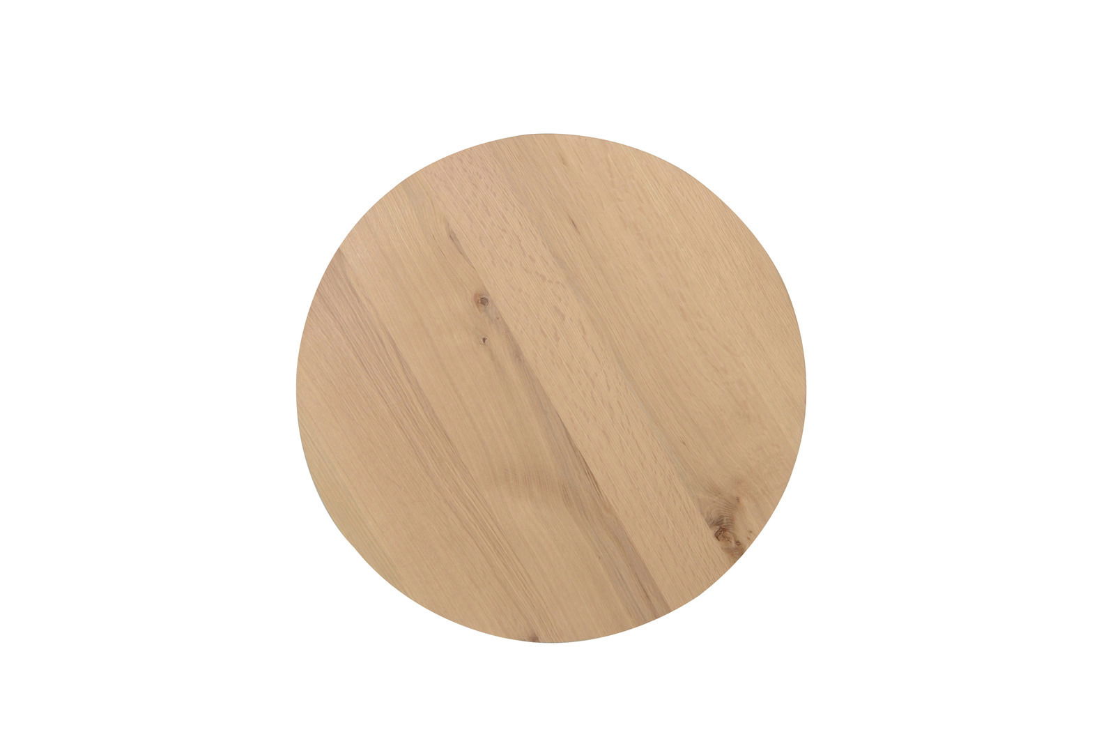 Runde Holzplatte aus hellem Holz, Draufsicht