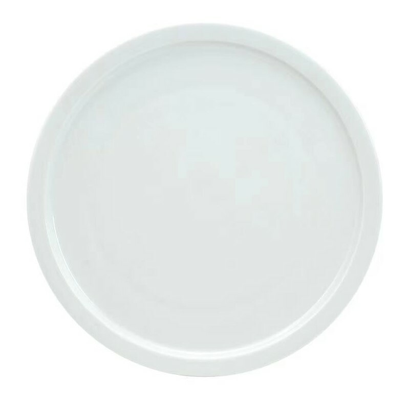 Runder weißer Pizzateller mit 30 cm Durchmesser, Ansicht von oben