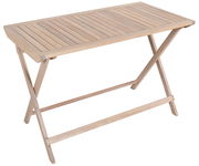 Klapptisch aus Holz in seitlicher Perspektive