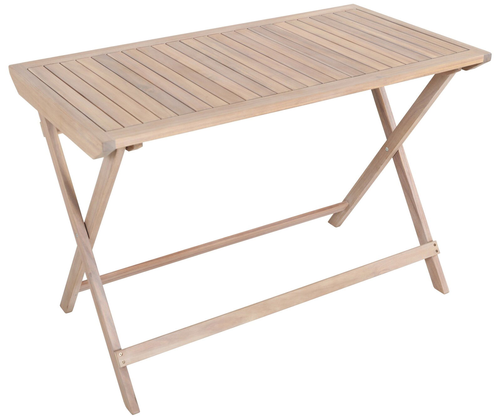 Klapptisch aus Holz in seitlicher Perspektive