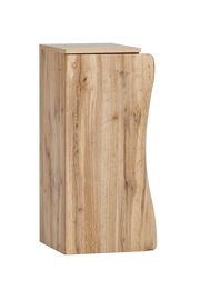 Unterschrank aus Holz mit natürlicher Maserung, seitliche Perspektive