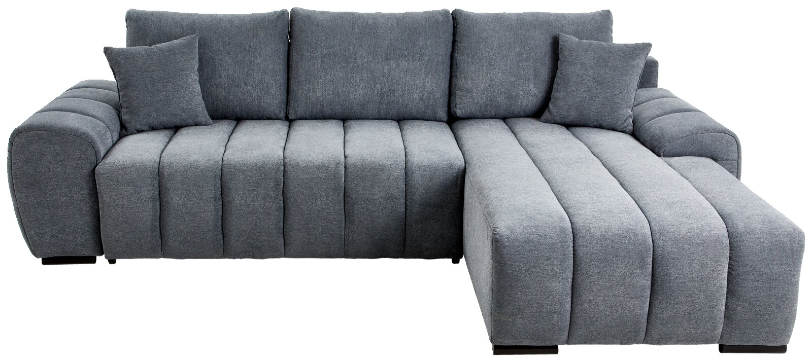 Graues Ecksofa mit Ottomane, Vorderansicht