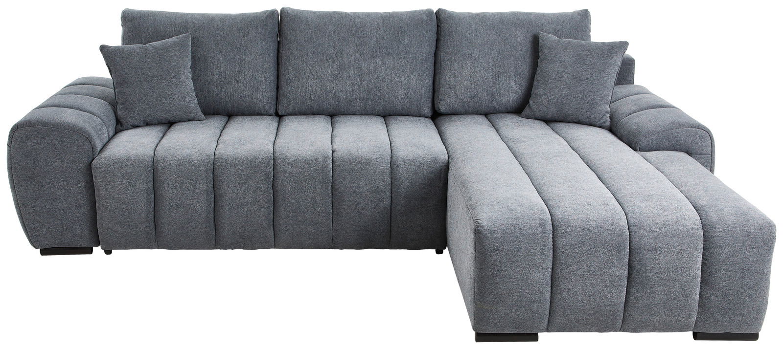 Graues Ecksofa mit Ottomane, Vorderansicht