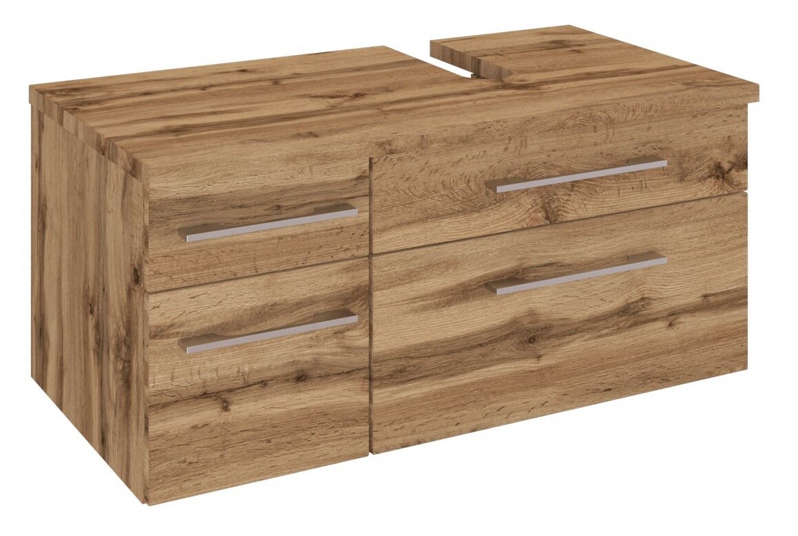 XORA Waschbeckenunterschrank rechts DAVOS Waschbeckenunterschrank aus Holz mit vier Schubladen, rechte Perspektive