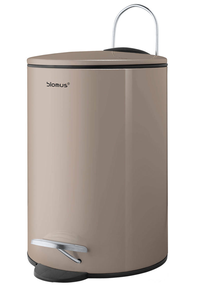 blomus Treteimer TUBO Beiger Treteimer TUBO von Blomus mit Pedal, seitliche Perspektive