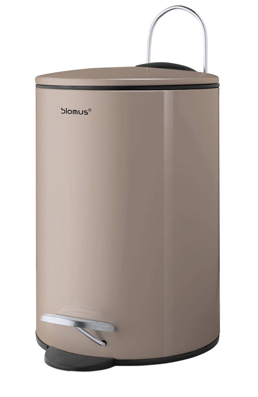 blomus Treteimer TUBO Beiger Treteimer TUBO von Blomus mit Pedal, seitliche Perspektive