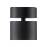 Schwarzer LED-Spot in zylindrischer Form, seitliche Perspektive