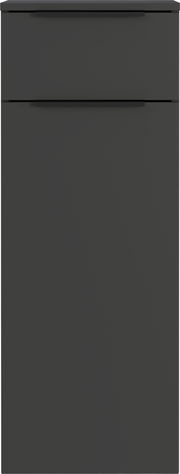 Schwarzer Schrank mit zwei Schubladen, Frontalansicht