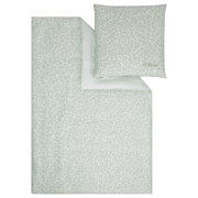 Satinbettwäsche 135x200cm mit dezentem Muster in Grün, Draufsicht