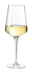 Leonardo Weißweinglas PUCCINI Weißweinglas Puccini 560ml, gefüllt mit Weißwein, seitliche Ansicht