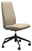 Moderner Home-Office-Stuhl in Beige mit schwarzem Drehfuß, seitliche Perspektive