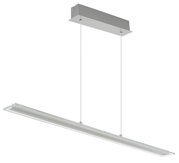 Moderne LED-Hängeleuchte in seitlicher Perspektive mit rechteckigem Design und klaren Linien.