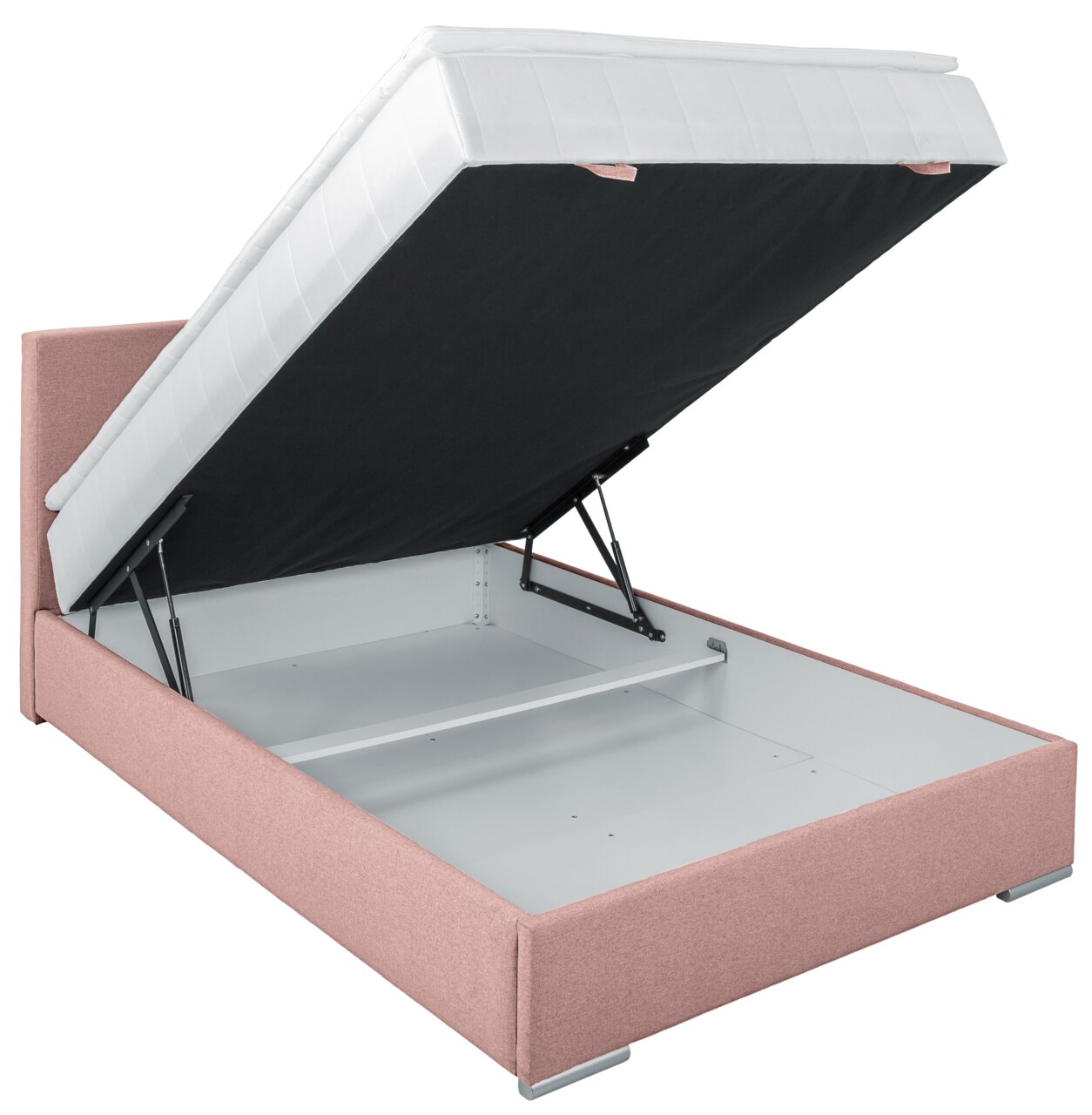 Boxbed 140 met opgevouwen matras, zijaanzicht