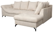 Beiges Ecksofa METZ mit Ottomane rechts, Perspektive von vorne rechts