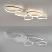 Moderne Deckenleuchte mit organischen Formen, seitliche Perspektive