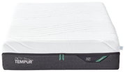 Viscomatratze 100x200 medium von vorne mit weißem Bezug und grauem Rand