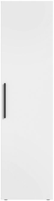Weiße Schranktür mit schwarzem Griff, Frontalansicht