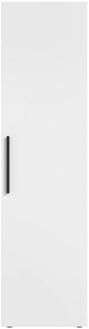 Weiße Schranktür mit schwarzem Griff, Frontalansicht