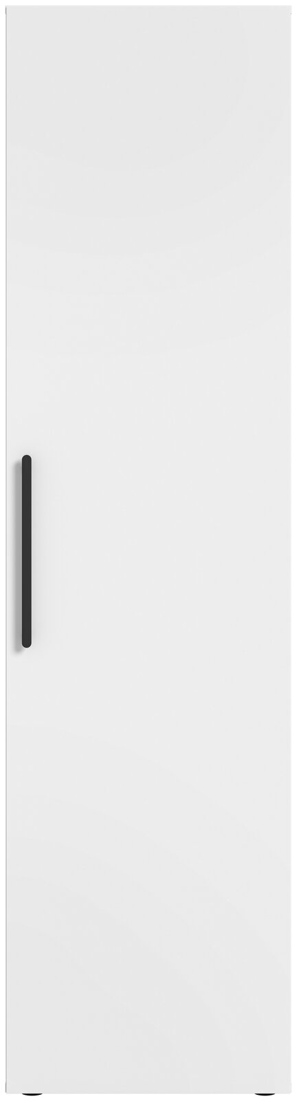 Weiße Schranktür mit schwarzem Griff, Frontalansicht