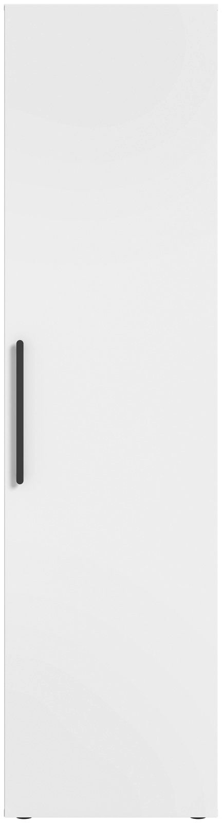 Weiße Schranktür mit schwarzem Griff, Frontalansicht