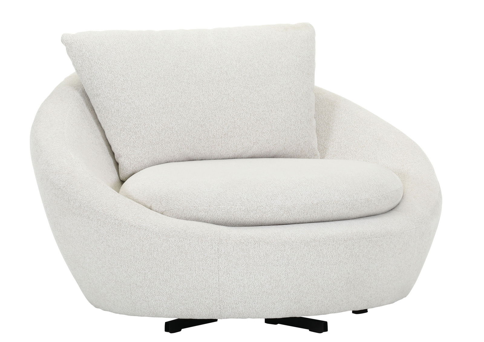 Stylife Drehsessel ANNABEL Weißer Drehsessel mit runder Form, seitliche Perspektive