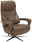 Brauner Relax-Sessel mit hoher Rückenlehne und Armlehnen, seitliche Perspektive
