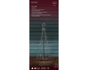 LED Baum aus Eisen mit Twinkle-Effekt, frontal abgebildet vor einer blauen Wand.