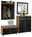VOSS Garderoben-Set 5-tlg. SANTINA Garderoben-Set 5-tlg. in moderner Holz- und Schwarzoptik, bestehend aus Wandpaneel mit Haken und Ablage, Sitzbank mit Stauraum, und Schrank mit Spiegel, seitliche Perspektive
