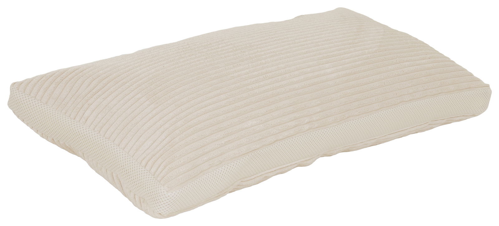Intro Komfortschlafkissen CUPID Komfortschlafkissen 40 x 80 cm in Seitenansicht, mit gestreiftem Bezug und atmungsaktiven Seiten.