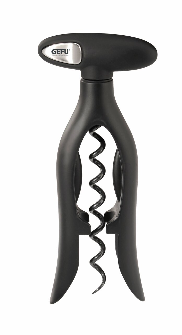 Zwarte kurkentrekker Moltovino met ergonomisch handvat, vooraanzicht