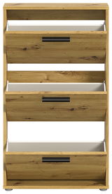 Schuhkipper aus Holz mit drei Klappen, Frontalansicht