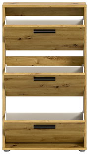 Schuhkipper aus Holz mit drei Klappen, Frontalansicht