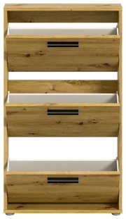 Schuhkipper aus Holz mit drei Klappen, Frontalansicht