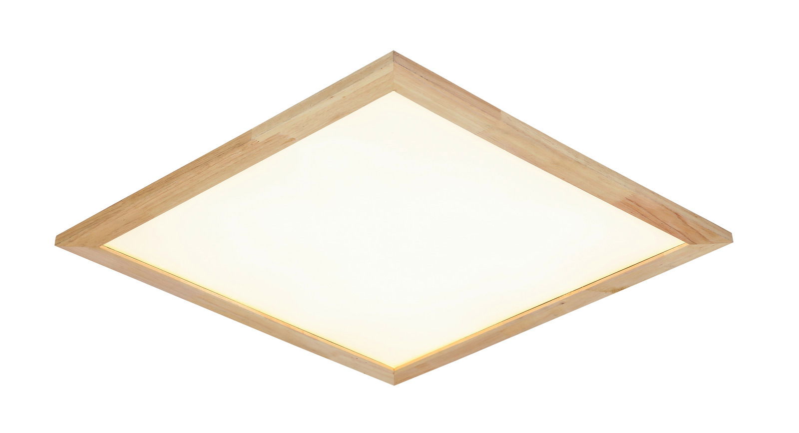 LED-Deckenleuchte Hina mit Holzrahmen, Ansicht von unten