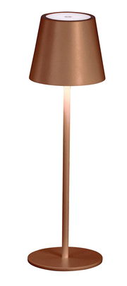 Kupferfarbene Akku-Tischleuchte VILETTO in seitlicher Ansicht