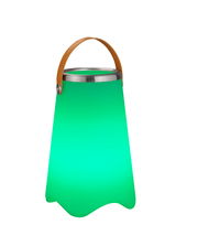 Grüner Outdoor-Sektkühler JAMAICA mit Holzgriff, seitliche Perspektive