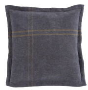 Grauer Kissenbezug mit dezentem Streifenmuster, Vorderansicht