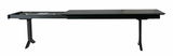 Seitenansicht eines schwarzen Esstisches mit ausziehbarer Funktion, 160x100cm