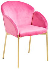 Moderner pinker Sessel mit goldenen Beinen, Vorderansicht