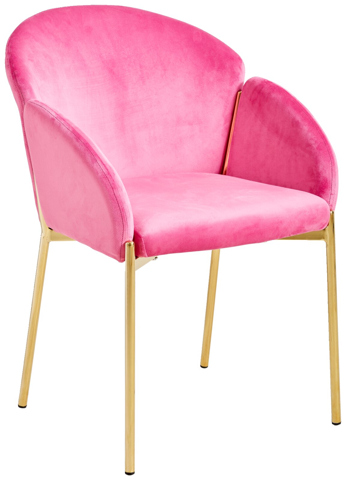 Livetastic Sessel SUNNY Moderner pinker Sessel mit goldenen Beinen, Vorderansicht