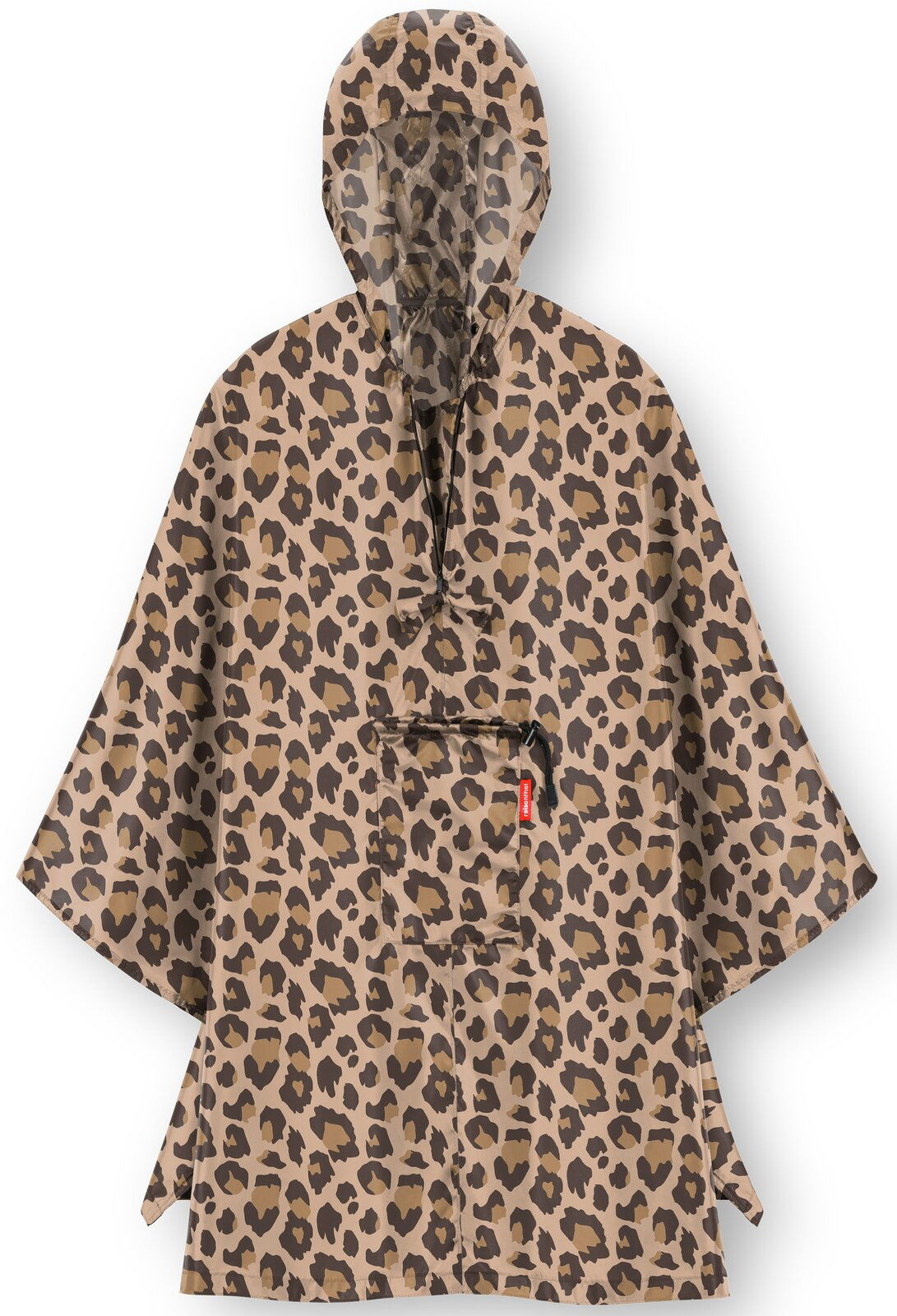 Leopardenmuster-Poncho mit Kapuze, Vorderansicht