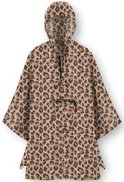 Leopardenmuster-Poncho mit Kapuze, Vorderansicht