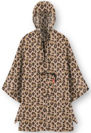 Leopardenmuster-Poncho mit Kapuze, Vorderansicht