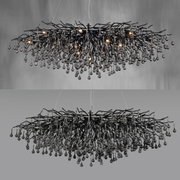 Moderner Kronleuchter ICICLE mit hängenden Glastropfen, seitliche Perspektive