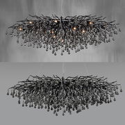 Moderner Kronleuchter ICICLE mit hängenden Glastropfen, seitliche Perspektive