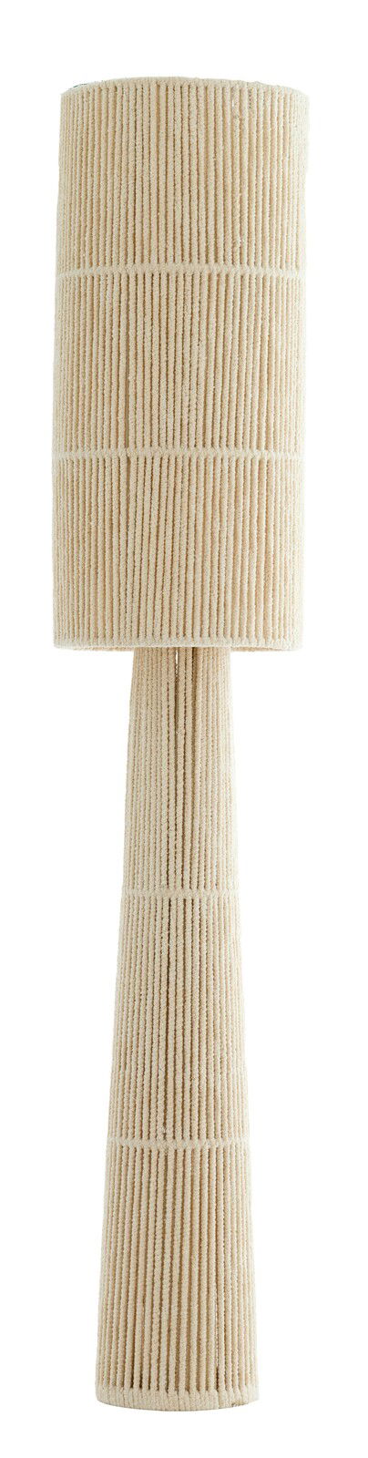 Stehleuchte mit beigem, geripptem Design, frontal abgebildet