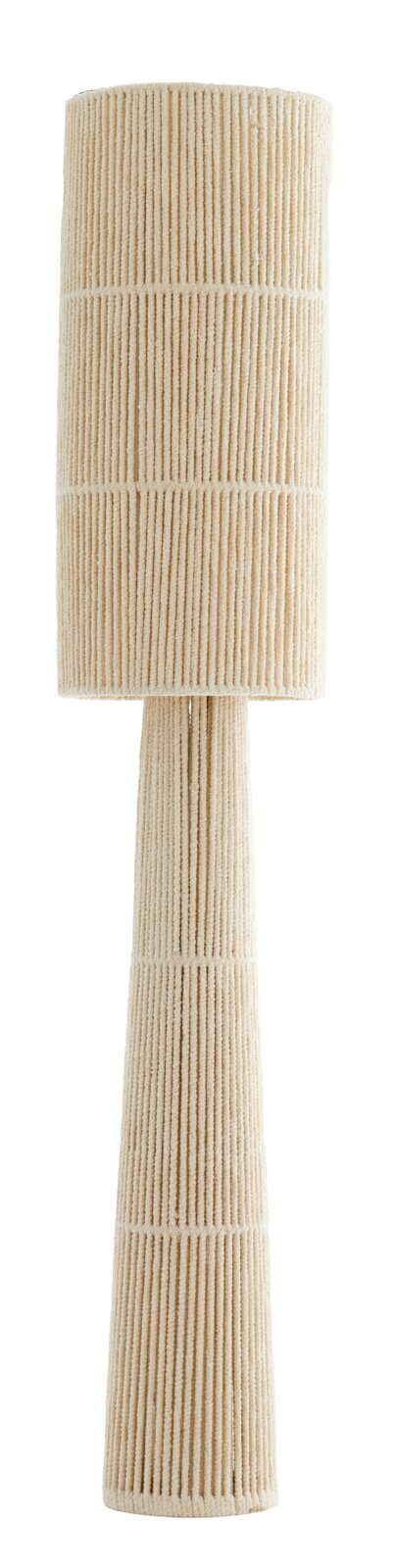 Stehleuchte mit beigem, geripptem Design, frontal abgebildet