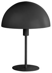 Schwarze Tischleuchte MEIKE mit halbrundem Schirm, seitliche Perspektive